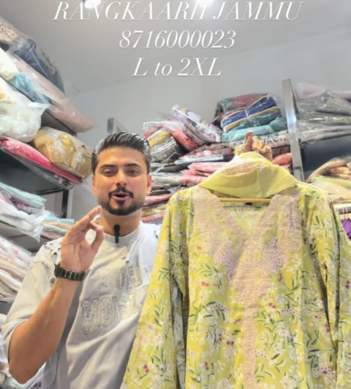 Lime green floral kurta with a matching dupatta